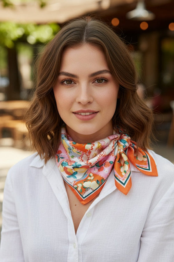 BS0105 Tropical Fruit Print Bandana - MiMi Wholesale