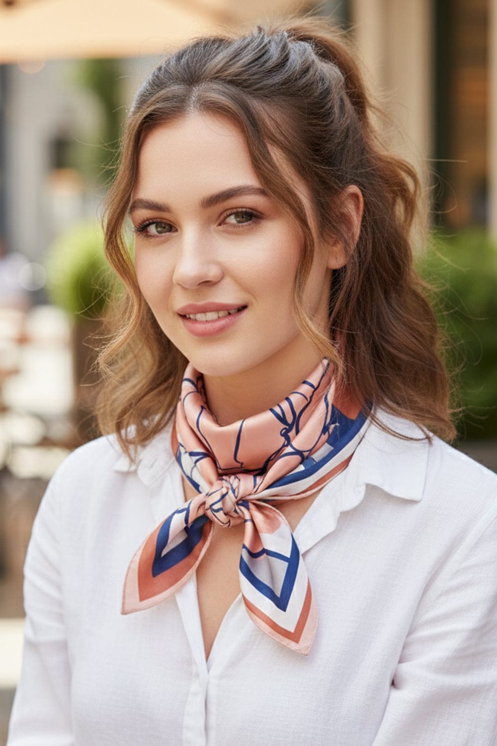 BS0107 Modern Rose Print Bandana - MiMi Wholesale