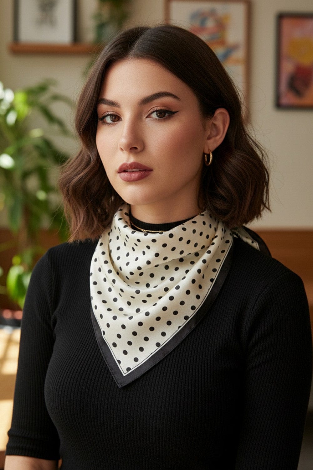 BS0121 Amie Polka Dot Print Bandana - MiMi Wholesale