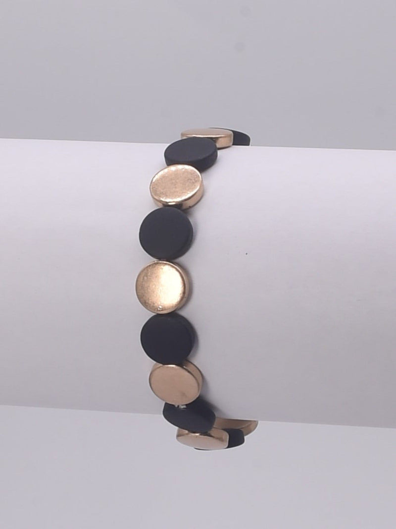 CB2122 Small Metal Beads Stretch Bracelet - MiMi Wholesale