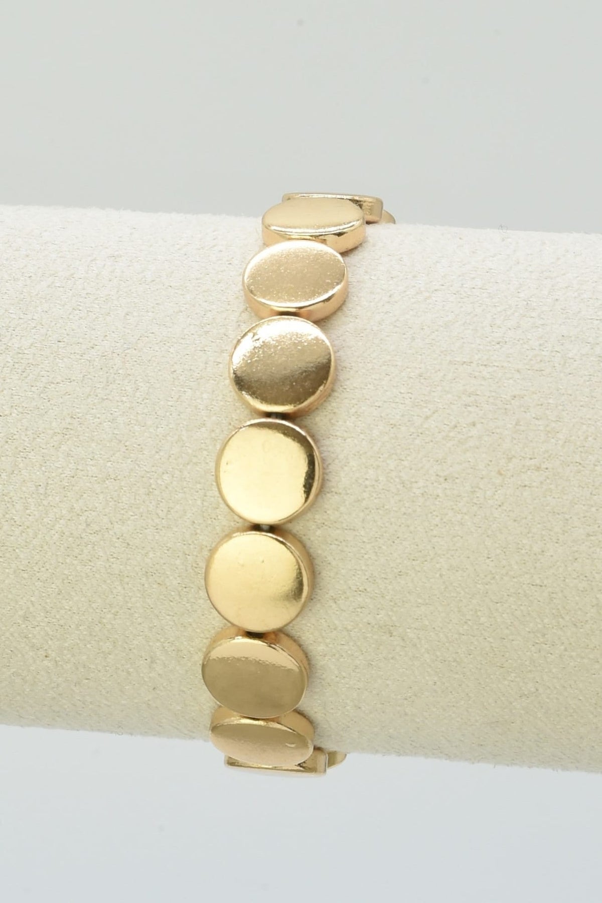 CB2122 Small Metal Beads Stretch Bracelet - MiMi Wholesale
