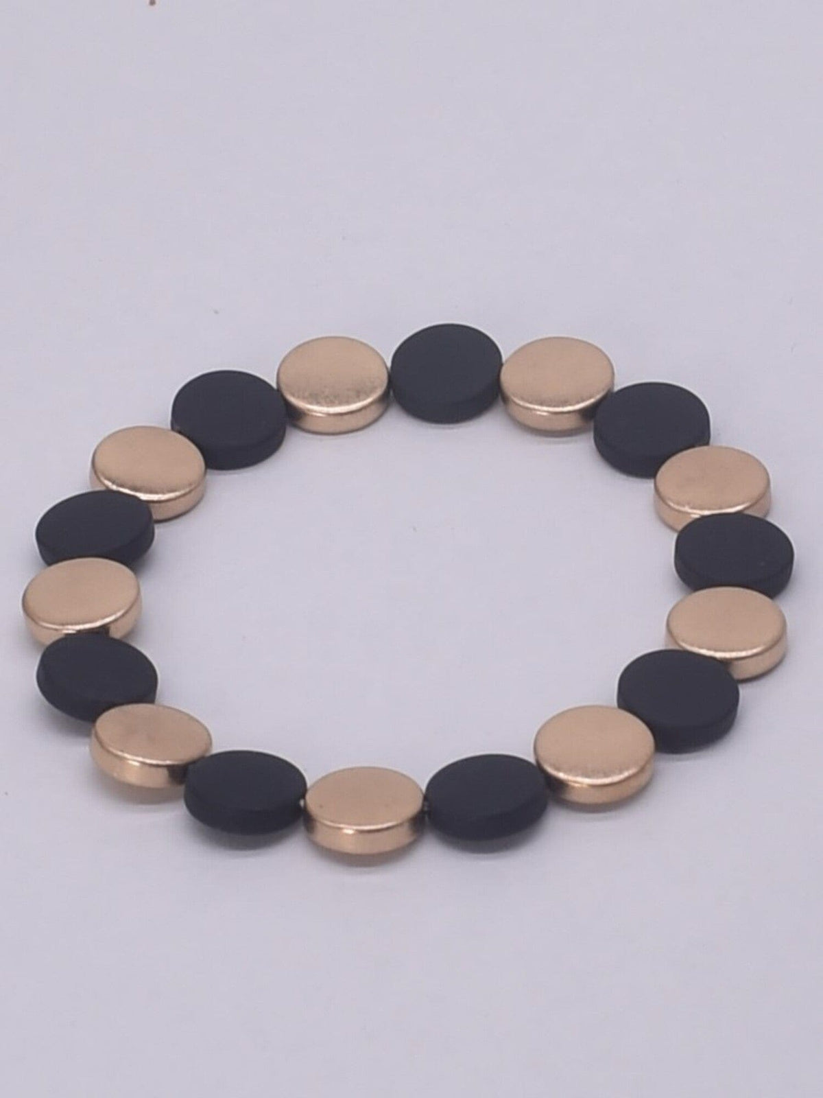 CB2122 Small Metal Beads Stretch Bracelet - MiMi Wholesale