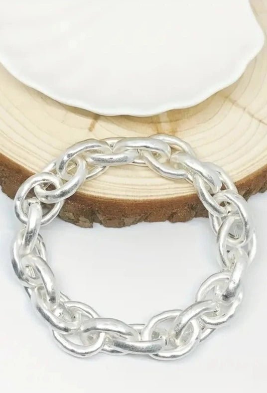 CB2159 Link Chain Stretch Bracelet - MiMi Wholesale