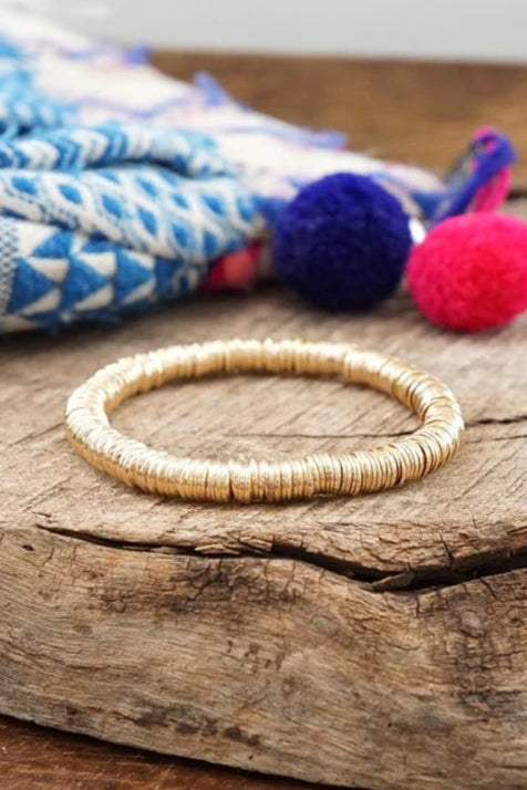 CB2161 Heishi Disc Stretch Bracelet - MiMi Wholesale