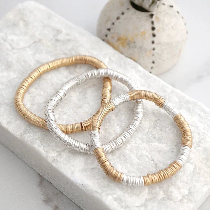 CB2161 Heishi Disc Stretch Bracelet - MiMi Wholesale