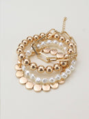 CB2162 Pearl, CCB and Chain Bracelet Set - MiMi Wholesale