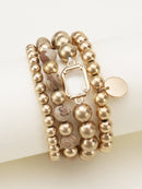 CB2172 4 Piece CCB Semi Precious Bracelet Set - MiMi Wholesale