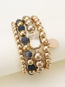 CB2172 4 Piece CCB Semi Precious Bracelet Set - MiMi Wholesale