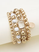 CB2172 4 Piece CCB Semi Precious Bracelet Set - MiMi Wholesale