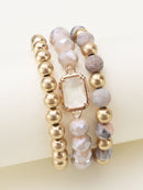 CB2174 Nora Multi Strand Beaded Bracelet - MiMi Wholesale