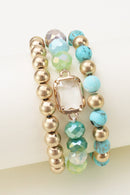 CB2174 Nora Multi Strand Beaded Bracelet - MiMi Wholesale