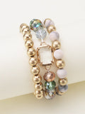 CB2174 Nora Multi Strand Beaded Bracelet - MiMi Wholesale