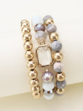 CB2174 Nora Multi Strand Beaded Bracelet - MiMi Wholesale