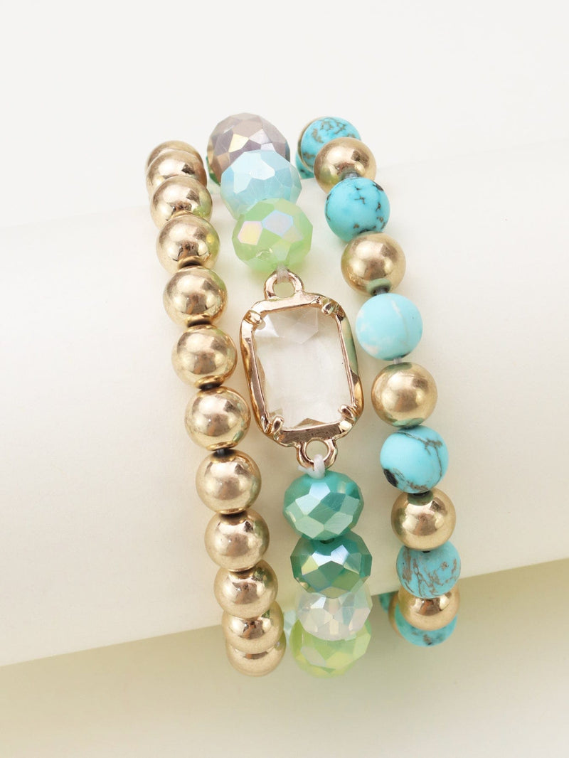 CB2174 Nora Multi Strand Beaded Bracelet - MiMi Wholesale