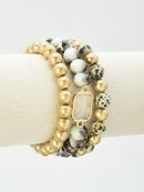 CB2174 Nora Multi Strand Beaded Bracelet - MiMi Wholesale