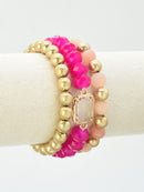 CB2174 Nora Multi Strand Beaded Bracelet - MiMi Wholesale