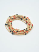 CB2176 Rhinestone Beads and Coil Stretch Bracelet Set - MiMi Wholesale