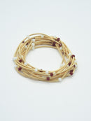 CB2176 Rhinestone Beads and Coil Stretch Bracelet Set - MiMi Wholesale