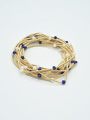 CB2176 Rhinestone Beads and Coil Stretch Bracelet Set - MiMi Wholesale