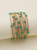 CB2176 Rhinestone Beads and Coil Stretch Bracelet Set - MiMi Wholesale