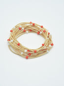 CB2176 Rhinestone Beads and Coil Stretch Bracelet Set - MiMi Wholesale