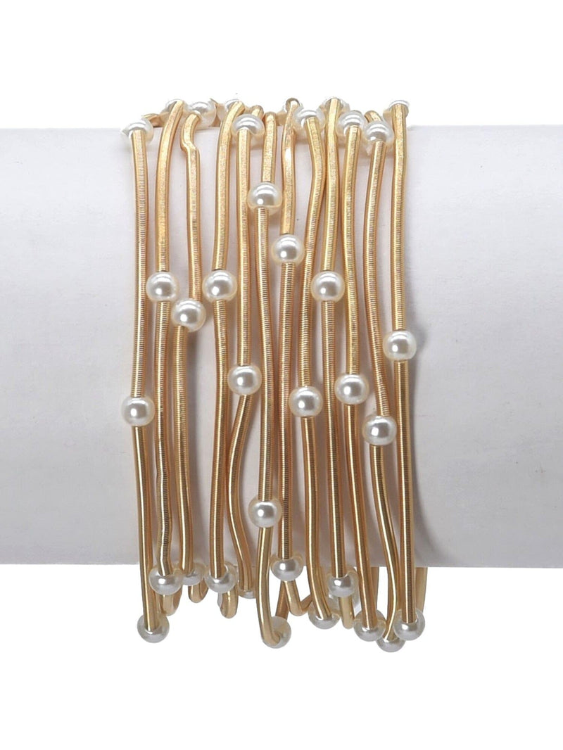 CB2179 Multi Strand Coil Bracelet - MiMi Wholesale