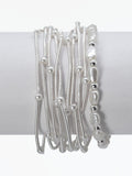 CB2180 Multi Strand Coil Bracelet With Pearls - MiMi Wholesale