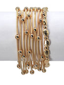 CB2181 Multi Strand Coil Bracelet With CCB Accent - MiMi Wholesale