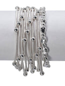 CB2181 Multi Strand Coil Bracelet With CCB Accent - MiMi Wholesale