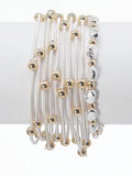 CB2181 Multi Strand Coil Bracelet With CCB Accent - MiMi Wholesale