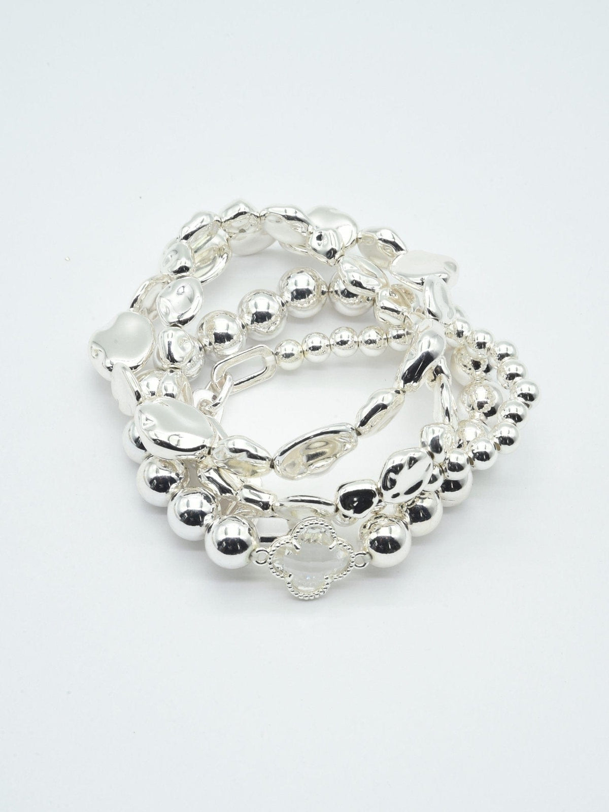 CB2183 Multi Strand Mixed Beaded Bracelet - MiMi Wholesale