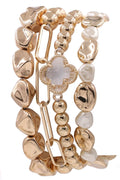 CB2186 Dorianne Metallic Beaded Bracelet Set - MiMi Wholesale