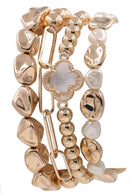 CB2186 Dorianne Metallic Beaded Bracelet Set - MiMi Wholesale