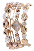 CB2186 Dorianne Metallic Beaded Bracelet Set - MiMi Wholesale