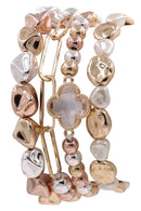 CB2186 Dorianne Metallic Beaded Bracelet Set - MiMi Wholesale
