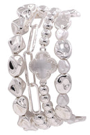 CB2186 Dorianne Metallic Beaded Bracelet Set - MiMi Wholesale