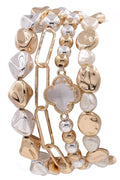 CB2186 Dorianne Metallic Beaded Bracelet Set - MiMi Wholesale