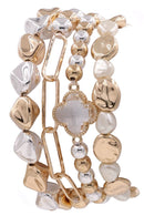 CB2186 Dorianne Metallic Beaded Bracelet Set - MiMi Wholesale