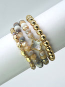 CB2189 4 Piece Multi Color Beaded Bracelet Set - MiMi Wholesale