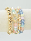 CB2189 4 Piece Multi Color Beaded Bracelet Set - MiMi Wholesale