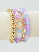 CB2189 4 Piece Multi Color Beaded Bracelet Set - MiMi Wholesale
