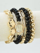 CB2191 5 Piece Beaded Bracelet Set - MiMi Wholesale