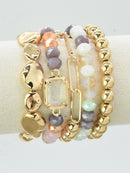 CB2191 5 Piece Beaded Bracelet Set - MiMi Wholesale