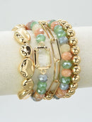 CB2191 5 Piece Beaded Bracelet Set - MiMi Wholesale
