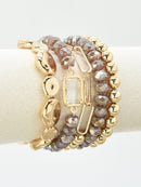CB2191 5 Piece Beaded Bracelet Set - MiMi Wholesale