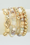 CB2191 5 Piece Beaded Bracelet Set - MiMi Wholesale
