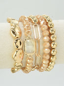CB2191 5 Piece Beaded Bracelet Set - MiMi Wholesale