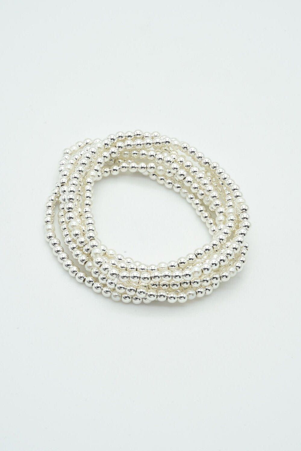 CB2206 7 Piece CCB Pearl Stretch Bracelet Set - MiMi Wholesale
