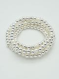 CB2208 5 Piece CCB Pearl Stretch Bracelet Set - MiMi Wholesale