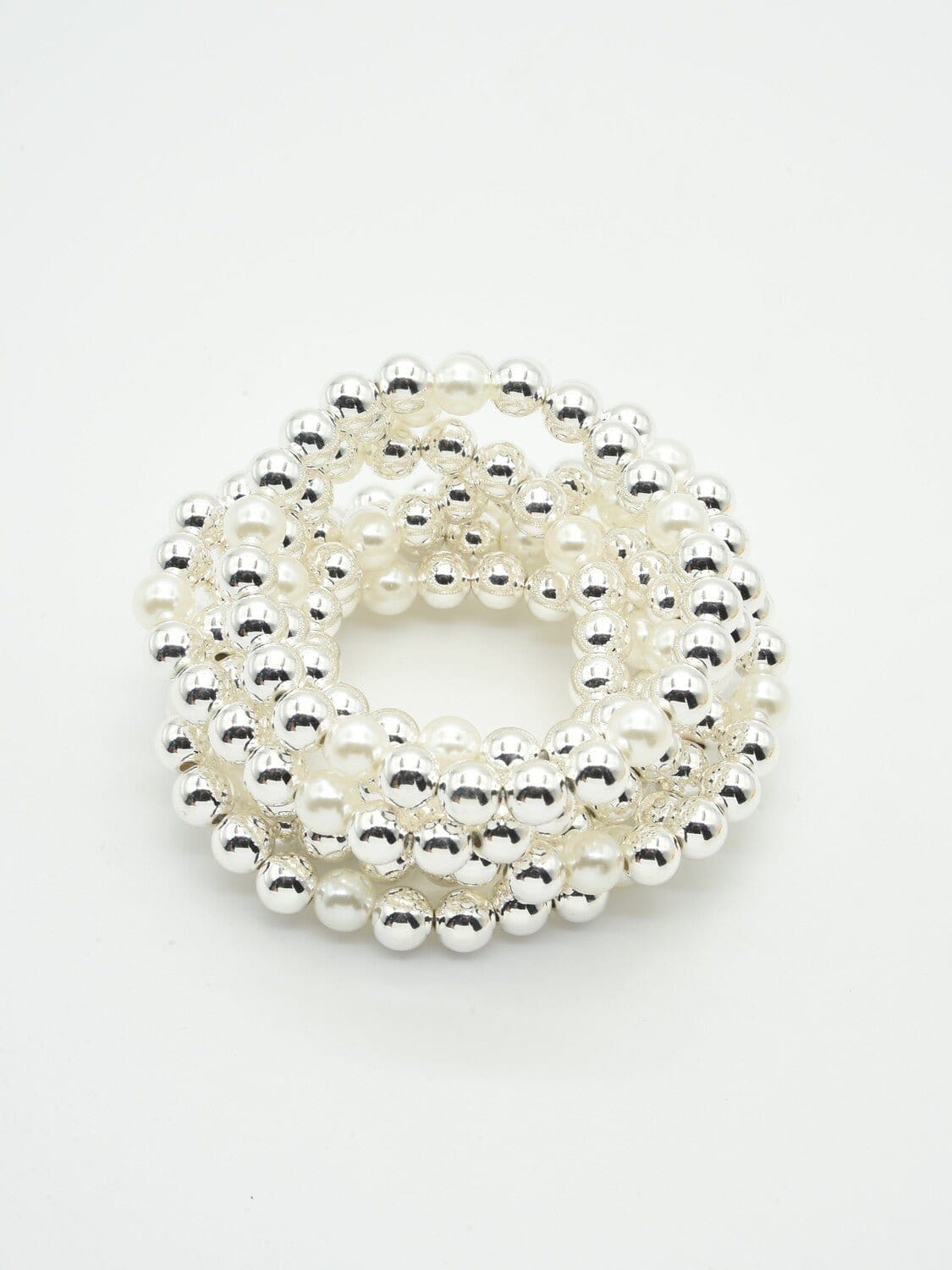CB2211 8mm CCB Pearl Stretch Bracelet Set - MiMi Wholesale